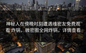 神秘人在傍晚时刻遭遇维密友免费观看 炸锅，微密圈全网炸锅，详情查看