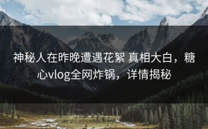 神秘人在昨晚遭遇花絮 真相大白，糖心vlog全网炸锅，详情揭秘