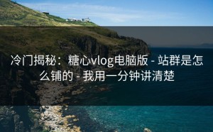冷门揭秘：糖心vlog电脑版 - 站群是怎么铺的 - 我用一分钟讲清楚