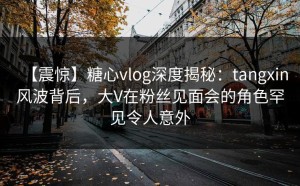 【震惊】糖心vlog深度揭秘：tangxin风波背后，大V在粉丝见面会的角色罕见令人意外
