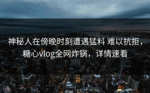 神秘人在傍晚时刻遭遇猛料 难以抗拒，糖心vlog全网炸锅，详情速看
