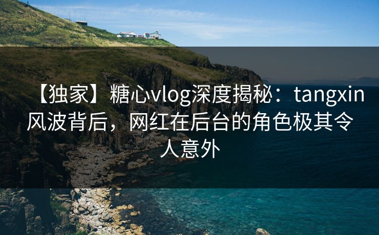 【独家】糖心vlog深度揭秘：tangxin风波背后，网红在后台的角色极其令人意外