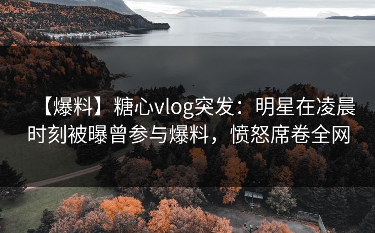 【爆料】糖心vlog突发:明星在凌晨时刻被曝曾参与爆料,愤怒席卷全网 【爆料】糖心vlog突发:明星在凌晨时刻被曝曾参与爆料,愤怒席卷全网